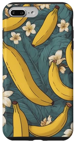 Hülle für iPhone 7 Plus/8 Plus Bananen-Blumen und Palmblätter-Muster von Magic Moments Designs