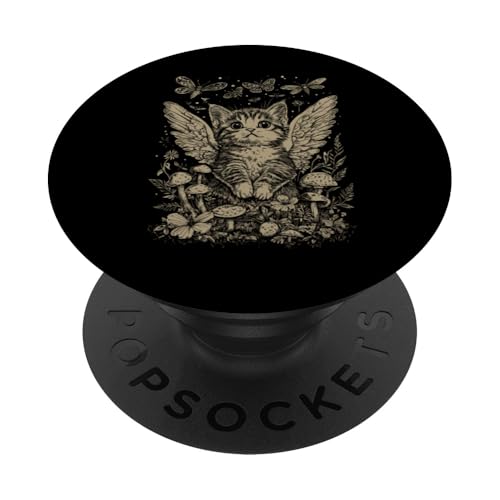 Niedliche Fairycore Blumenkatze ästhetische Mädchen Frauen Feenkatze PopSockets Klebender PopGrip von Magical Fairycore Aestethic Tees