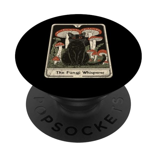 Süße Katze Fairycore Ästhetische Tarotkarte Pilzflüsterer Katze PopSockets Klebender PopGrip von Magical Fairycore Aestethic Tees