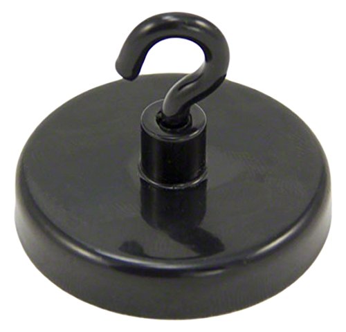 Ferrit Black Lackierter Klemmmagnet Mit M4 - Haken zum Aufhängen, Halten Oder Anzeigen von Gegenständen - 40mm Durchmesser - 10,2kg Zug von first4magnets