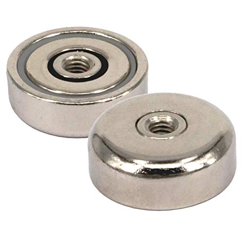 Neodym Magnet mit Gewinde Bohrung - Extra Starke Topfmagnete D 16 mm - 6 KG Zugkraft - Flachgreifer Rund mit M3 Innengewinde[1 Stück] von Magnet-Kauf