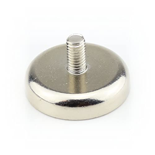 5 Neodym Flachgreifer Topfmagnete Ø32x8 mm N35 Magnet mit Außengewinde Gewinde M6x10mm - Haftkraft 35 kg / 350 N von Magnethandel