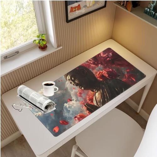 Mauspad XXL Buddha Mauspad 1500x800x3 mm, Gaming Mousepad xxl Mauspad Jahrgang Schreibtischunterlage, Wasserdicht Mouse Pad Groß Rutschfeste Unterseite Desk Mat Gaming Zubehör für Office Geschenk M846 von Mahoxua