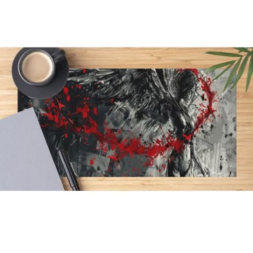 Mauspad XXL Cool Mauspad 1500x800x3 mm,Gaming Mousepad XXL Mauspad Schwarzer Engel Schreibtischunterlage,Wasserdicht Mouse Pad Groß rutschfeste Unterseite Desk Mat Gaming Zubehör für Office Home M551 von Mahoxua