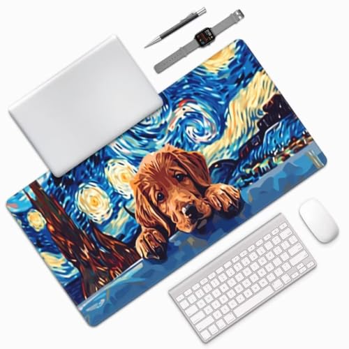 Mauspad XXL Hund Mauspad 1200x600x3 mm, Gaming Mousepad xxl Mauspad Süß Schreibtischunterlage, Wasserdicht Mouse Pad Groß Rutschfeste Unterseite Desk Mat Gaming Home, Office, Geschenke für Frauen M223 von Mahoxua