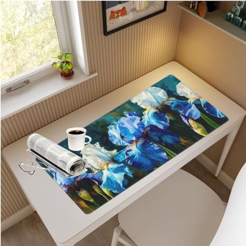 Mauspad XXL Iris Mauspad 1500x600 mm, Gaming Mousepad XXL Mauspad Lila Schreibtischunterlage, Wasserdicht Mouse Pad Groß rutschfeste Unterseite Desk Mat Gaming Home, Office, Geschenke für Frauen M930 von Mahoxua