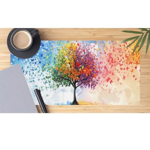 Mauspad XXL Regenbogenbaum Mauspad 800x300 mm,Gaming Mousepad XXL Mauspad Abstrakt Schreibtischunterlage,Wasserdicht Mouse Pad Groß rutschfeste Unterseite Desk Mat Gaming Zubehör für Office Home M423 von Mahoxua