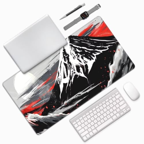 Mauspad XXL Schwarz Mauspad 1200x600x3 mm, Gaming Mousepad XXL Mauspad Berg Schreibtischunterlage, Wasserdicht Mouse Pad Groß rutschfeste Unterseite Desk Mat Gaming Zubehör, Geschenke für Frauen M188 von Mahoxua