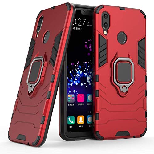 Kompatibel mit Huawei P Smart+ Hülle, Ring Ständer Magnetischer Handyhalter Auto Caseme Schutzhülle Case für Huawei P Smart Plus, Nova 3i (Rot) von MaiJin