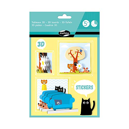 Maildor AF026C kreativ Sticker-Set (mit 3D Bilder zum Zusammenbauen, ideal für Kinder ab 5 Jahren, ideales Bastelprojekt, Bunt) 1 Set von Maildor