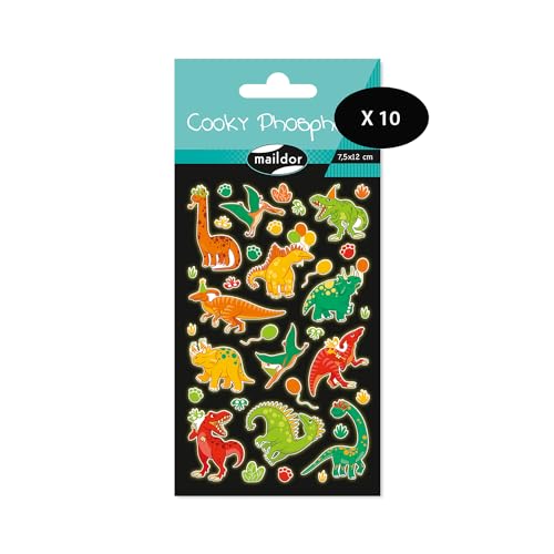 Maildor CY165Cpack – Cooky Phospho, Sach 1 pl 7,5 x 12 cm, Dino – 10 Stück von Maildor