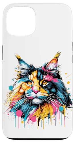 Dripping Paint Art Maine Coon American Longhair Hülle für iPhone 13 von Maine Coon Cat Lover Gifts