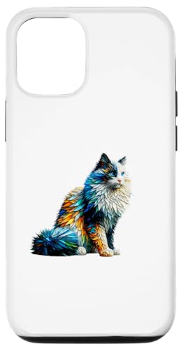 Hülle für iPhone 12/12 Pro Polygon Art Maine Coon American Longhair von Maine Coon Cat Lover Gifts