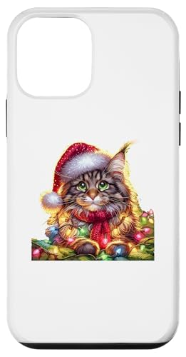 Hülle für iPhone 12 mini Christmas Hat Maine Coon American Longhair von Maine Coon Cat Lover Gifts