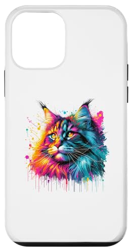 Hülle für iPhone 12 mini Dripping Paint Art Maine Coon American Longhair von Maine Coon Cat Lover Gifts