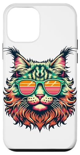 Hülle für iPhone 12 mini Retro Sonnenbrille Maine Coon American Longhair von Maine Coon Cat Lover Gifts