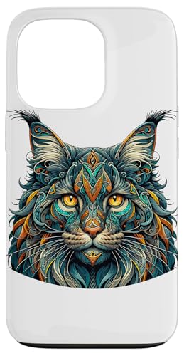 Hülle für iPhone 13 Pro Mandala Art Maine Coon American Longhair von Maine Coon Cat Lover Gifts