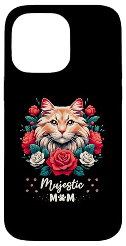 Hülle für iPhone 14 Pro Max Roses Flowers Maine Coon Mom American Longhair von Maine Coon Cat Lover Gifts