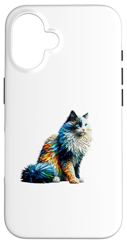 Hülle für iPhone 16 Polygon Art Maine Coon American Longhair von Maine Coon Cat Lover Gifts