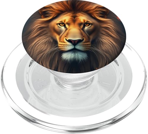 Fantasy Lion für magische Kunstfans PopSockets PopGrip für MagSafe von Majestic Fantasy Art for Lion Lovers