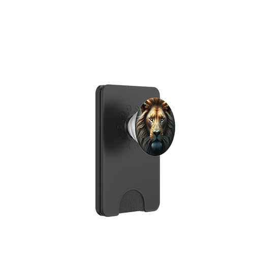 Löwe mit magischem Fantasy-Touch PopSockets PopWallet für MagSafe von Majestic Fantasy Art for Lion Lovers