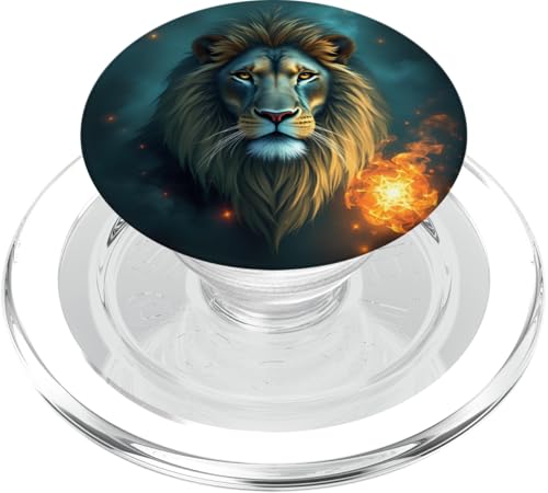 Löwengeist Fantasy Kunstwerk PopSockets PopGrip für MagSafe von Majestic Fantasy Art for Lion Lovers