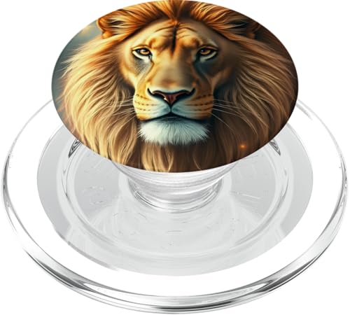 Magischer Löwenkopf Kunst für Fantasy-Liebhaber PopSockets PopGrip für MagSafe von Majestic Fantasy Art for Lion Lovers