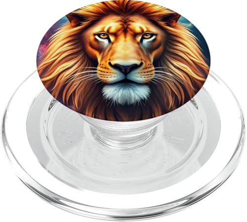 Mystische Löwen-Fantasy-Kunst für Löwenliebhaber PopSockets PopGrip für MagSafe von Majestic Fantasy Art for Lion Lovers