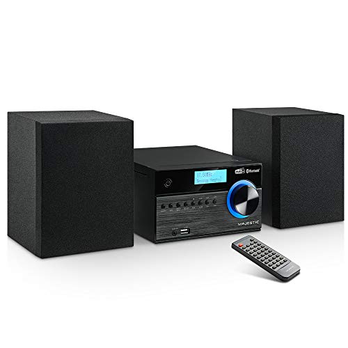 Majestic AH 2350 BT MP3 USB DAB Micro-HiFi-System DAB/DAB+/UKW, Bluetooth, CD/MP3-Player, USB/AUX-IN, Fernbedienung, Schwarz von Majestic