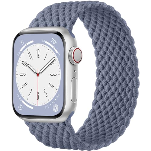 Maledan Geflochtenes Armband Kompatibel mit Apple Watch Armband 40mm 41mm 38mm für Damen Herren, Elastisches Nylon Solo Loop Armbänder für Apple Watch SE/Series 9 8 7 6 5 4 3 2 1 Ultra von Maledan