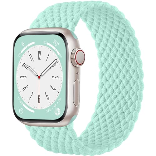 Maledan Geflochtenes Armband Kompatibel mit Apple Watch Armband 40mm 41mm 38mm für Damen Herren, Elastisches Nylon Solo Loop Armbänder für Apple Watch SE/Series 9 8 7 6 5 4 3 2 1 Ultra von Maledan