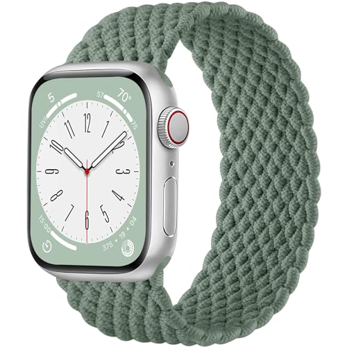 Maledan Geflochtenes Armband Kompatibel mit Apple Watch Armband 41mm 40mm 38mm für Damen Herren, Elastisches Nylon Solo Loop Armbänder für Apple Watch SE/Series 9 8 7 6 5 4 3 2 1 Ultra von Maledan