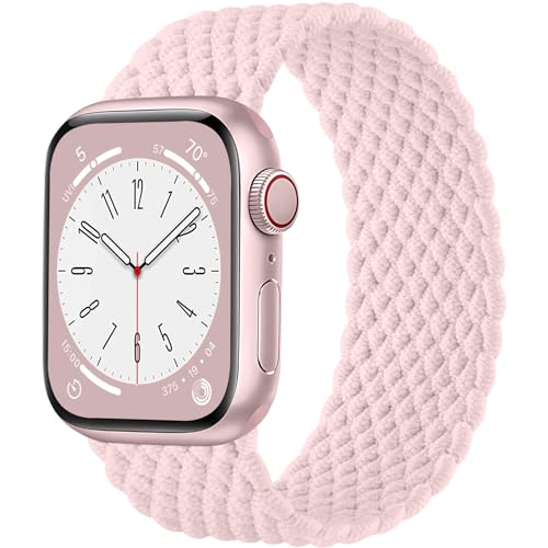 Maledan Geflochtenes Armband Kompatibel mit Apple Watch Armband 41mm 40mm 38mm für Damen Herren, Elastisches Nylon Solo Loop Armbänder für Apple Watch SE/Series 9 8 7 6 5 4 3 2 1 Ultra von Maledan