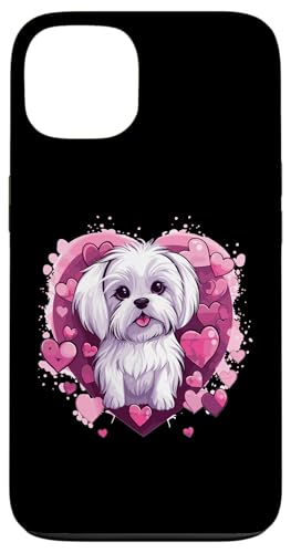 Hülle für iPhone 13 Malteser Hunderasse Haustier niedliche Grafik mit Herzen von Maltese Dog Breed Pet Designs