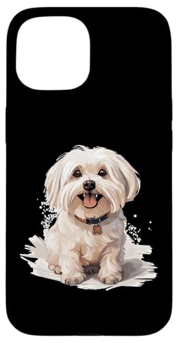 Hülle für iPhone 15 Malteser Hunderasse Haustier niedliche Grafik von Maltese Dog Breed Pet Designs