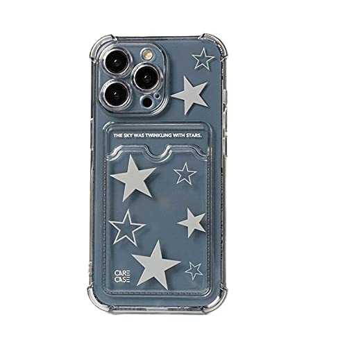 Schutzhülle für iPhone 13 Pro Max, koreanischer Y2K-Stern, weiche Hülle mit Kartenschlitz, niedliches Kawaii, transparent, schützende, stoßfeste Rückabdeckung für iPhone 13 Pro Max (für iPhone 13 Pro Schutzhülle für iPhone 13 Pro Max, koreanischer Y2K-Stern, weiche Hülle mit Kartenschlitz, niedliches Kawaii, transparent, schützende, stoßfeste Rückabdeckung für iPhone 13 Pro Max (für iPhone 13 Pro von Mamarmot
