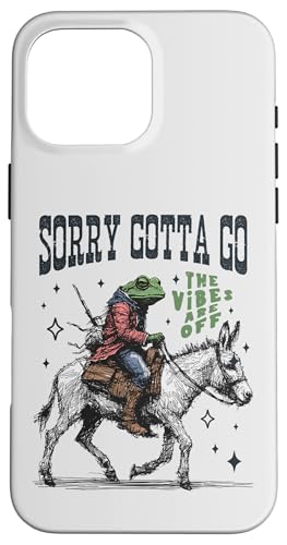 Cooler Cowboy-Frosch, der einen Esel reitet, Gotta Go,The Vibes are Off Hülle für iPhone 16 Pro Max Cooler Cowboy-Frosch, der einen Esel reitet, Gotta Go,The Vibes are Off Hülle für iPhone 16 Pro Max von Man I Love Frogs