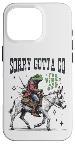 Cooler Cowboy-Frosch, der einen Esel reitet, Gotta Go,The Vibes are Off Hülle für iPhone 16 Pro Cooler Cowboy-Frosch, der einen Esel reitet, Gotta Go,The Vibes are Off Hülle für iPhone 16 Pro von Man I Love Frogs