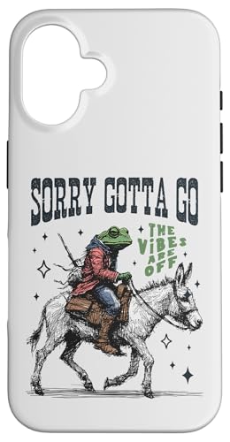 Cooler Cowboy-Frosch, der einen Esel reitet, Gotta Go,The Vibes are Off Hülle für iPhone 16 Cooler Cowboy-Frosch, der einen Esel reitet, Gotta Go,The Vibes are Off Hülle für iPhone 16 von Man I Love Frogs