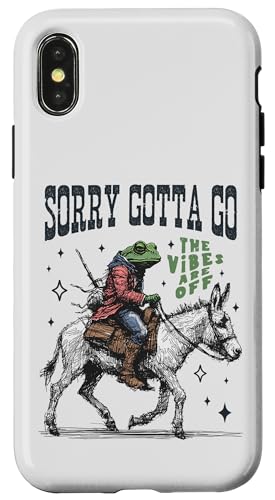 Cooler Cowboy-Frosch, der einen Esel reitet, Gotta Go,The Vibes are Off Hülle für iPhone X/XS Cooler Cowboy-Frosch, der einen Esel reitet, Gotta Go,The Vibes are Off Hülle für iPhone X/XS von Man I Love Frogs
