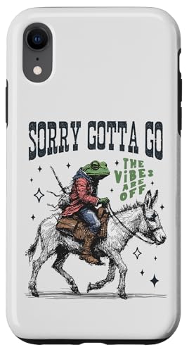Cooler Cowboy-Frosch, der einen Esel reitet, Gotta Go,The Vibes are Off Hülle für iPhone XR Cooler Cowboy-Frosch, der einen Esel reitet, Gotta Go,The Vibes are Off Hülle für iPhone XR von Man I Love Frogs