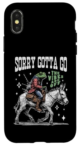 Frosch reitet auf einem Esel, handgezeichnete Vintage-Westernästhetik Hülle für iPhone X/XS Frosch reitet auf einem Esel, handgezeichnete Vintage-Westernästhetik Hülle für iPhone X/XS von Man I Love Frogs