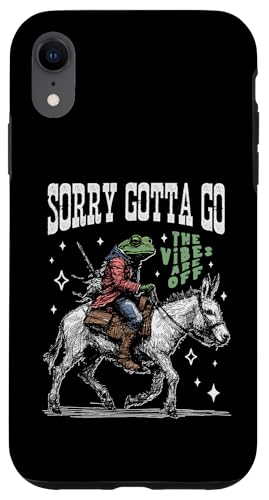 Frosch reitet auf einem Esel, handgezeichnete Vintage-Westernästhetik Hülle für iPhone XR Frosch reitet auf einem Esel, handgezeichnete Vintage-Westernästhetik Hülle für iPhone XR von Man I Love Frogs
