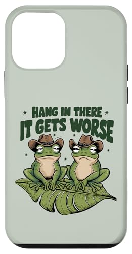 Lustiges Zitat "Frösche", "Hang In There", Sakarstischer Humor Hülle für iPhone 12 mini von Man I Love Frogs