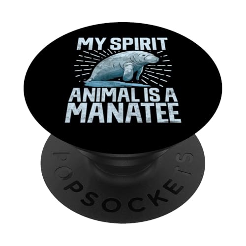 Lustige Seekühe mit Aufschrift „Süßer molliger Delfin Seekuh“ PopSockets Klebender PopGrip von Manatee Clothing & Floaty Potatoes Accessories