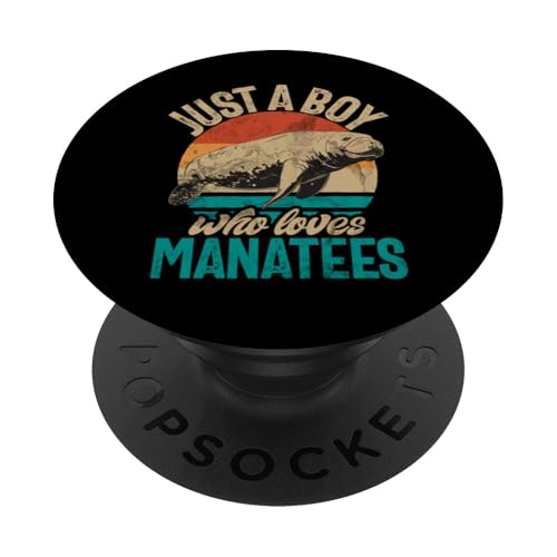 Lustige Seekühe mit Aufschrift „Süßer molliger Delfin Seekuh“ PopSockets Klebender PopGrip von Manatee Clothing & Floaty Potatoes Accessories