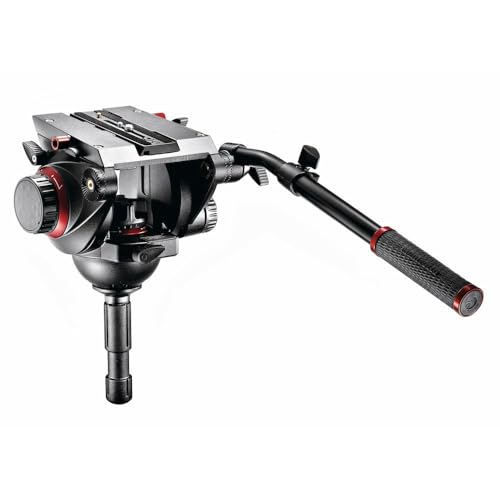 Manfrotto 509 Pro Fluid-Video-Neiger, Aluminium-Video-Stativkopf für DSLR, spiegellose Kamera, Videokamera, Fotografie-Zubehör für Content-Erstellung, Videomaking, Vlogging - 13,5 kg Nutzlast von Manfrotto