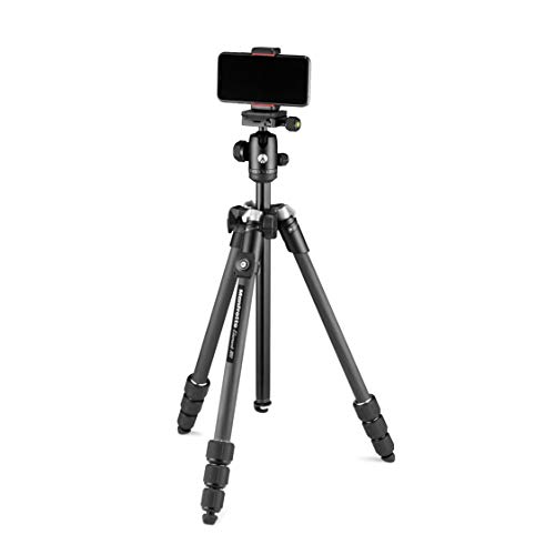 Manfrotto Element MII Kamera- und Handystativ, Carbon Reisestativ mit Kugelkopf und Bluetooth, für Smartphones, DSLR, CSC und Kompaktkameras, Fotozubehör, Content Creation, Video-Blogs von Manfrotto