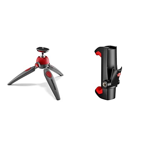 Manfrotto MTPIXIEVO-RD Pixi Evo Mini-Stativ (2 Segment) rot & Manfrotto - Smartphone Halterung, Pro Version von Manfrotto