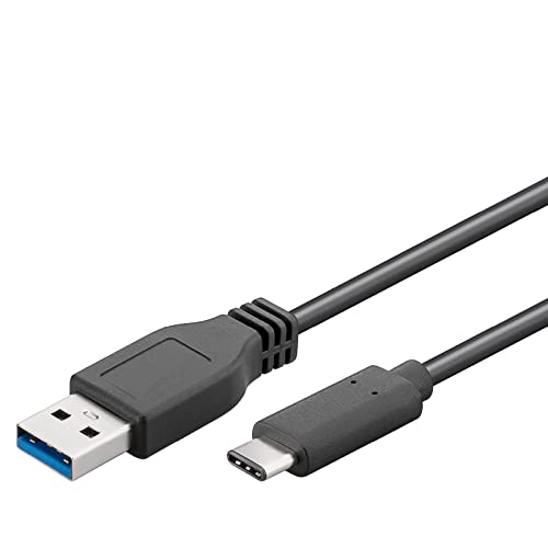 Goobay 67890 SuperSpeed 3.1 USB C -> USB 3.0 (Typ A) Ladekabel, Datenkabel, Unterstützt Charging & Sync, 3-Fach geschirmt, 1m, schwarz von goobay